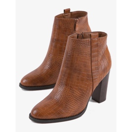 Velbloudí boty na krokodýlovém sloupku se vzorem Remini hnědý 2