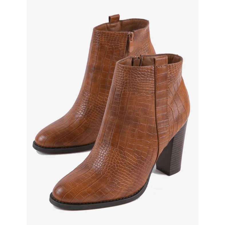 Velbloudí boty na krokodýlovém sloupku se vzorem Remini hnědý 2