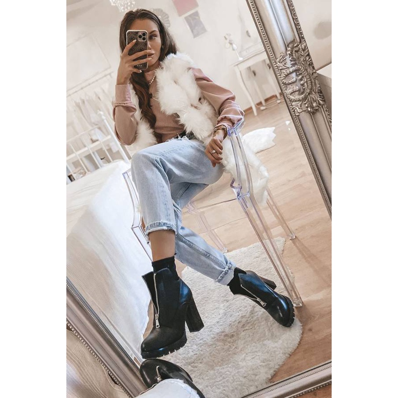 Černé kotníkové boty se zipem Rocko černá 1