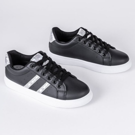 Černé tenisky s ozdobami od Abbie černá stříbro 1