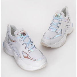 Bílé tenisky se silnou podrážkou od Big Fun bílý modrý 1