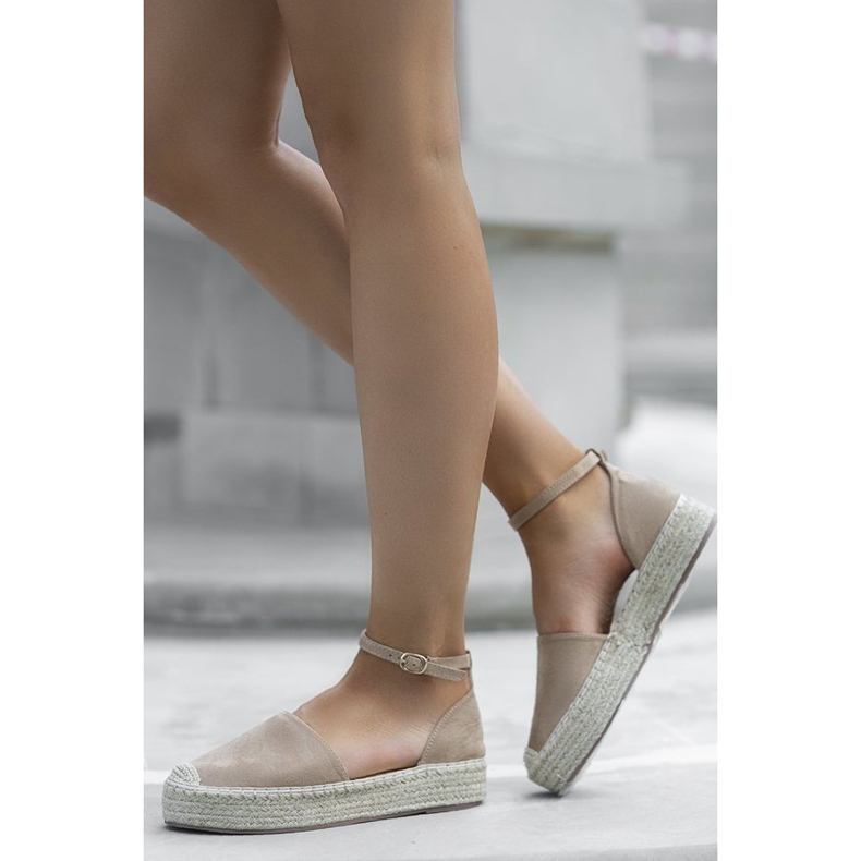 Béžové espadrilky na platformě Summer béžový 1