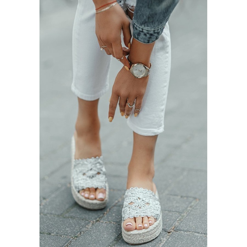 Stříbrné pantofle na platformě Sudden Draft stříbrný 2 Stříbrné pantofle na platformě Sudden Draft stříbrný 2