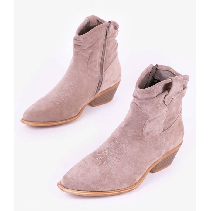 Šedohnědé kovbojské boty na sloupku Bowi Bowi hnědý šedá 1