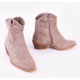 Šedohnědé kovbojské boty na sloupku Bowi Bowi hnědý šedá 2