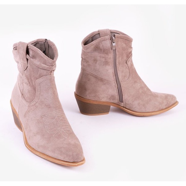 Šedohnědé kovbojské boty na sloupku Bowi Bowi hnědý šedá 2