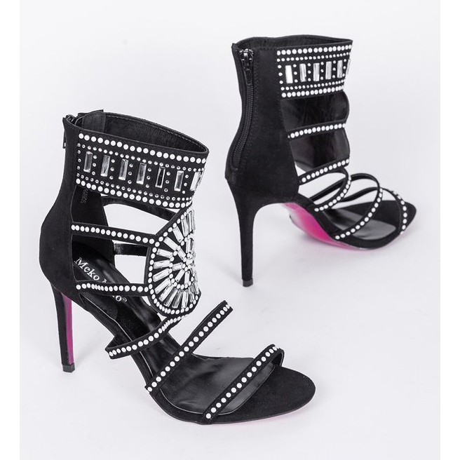 Černé sandály na jehlovém podpatku od Tisha černá 1