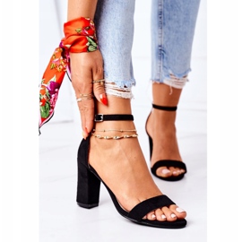 PS1 Černé florentské semišové sandály na baru černá 2