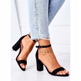 PS1 Černé florentské semišové sandály na baru černá 4