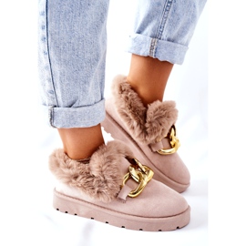 PB1 Dámské pantofle se zlatým řetízkem béžové Ardrums béžový 2 PB1 Dámské pantofle se zlatým řetízkem béžové Ardrums béžový 2