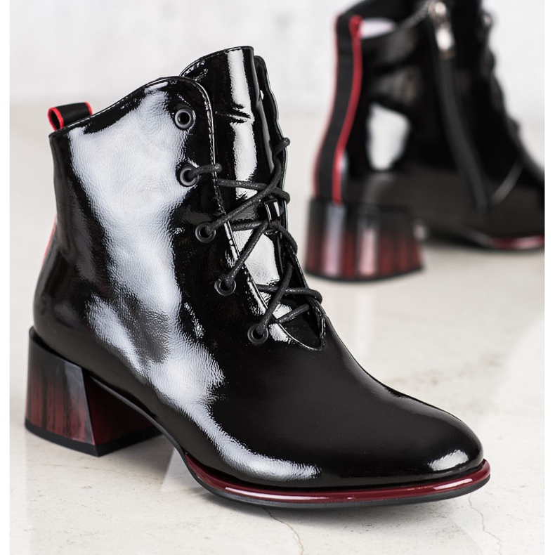 S. BARSKI Šněrovací boty na vysokém podpatku od S.BARSKI černá 1 S. BARSKI Šněrovací boty na vysokém podpatku od S.BARSKI černá 1