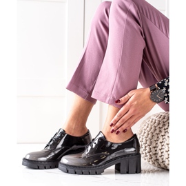 S. BARSKI Lakované boty S.BARSKI černý šedá 1