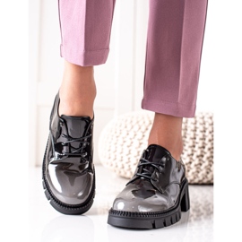 S. BARSKI Lakované boty S.BARSKI černá šedá 2