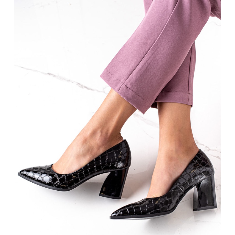 S. BARSKI Čerpadla s eko kůží S.BARSKI černá 1