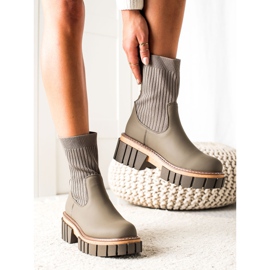 Seastar Boty Jodhpur boty s ponožkou béžový zelený 1