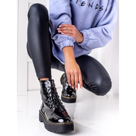 Goodin Lakované boty na platformě černý 1