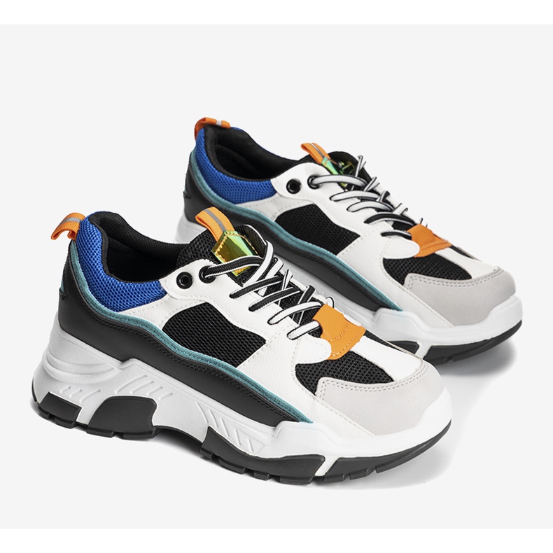 Černé tenisky na vysoké podrážce Omerta bílý černá vícebarevný 1