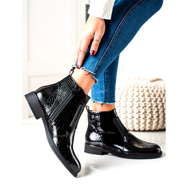 Patentované kotníkové boty se zvířecím vzorem Sergio Leone BT400 Black černá 3 Patentované kotníkové boty se zvířecím vzorem Sergio Leone BT400 Black černá 3