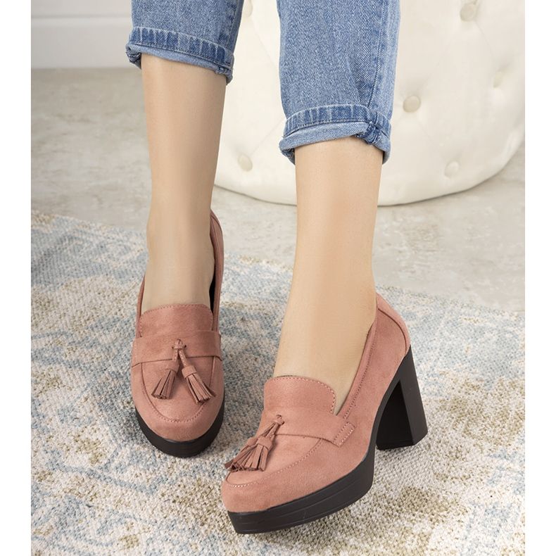 Růžové mokasíny na sloupku Himmel růžový 1