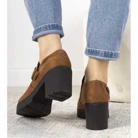 Béžové boty na postu Leonie khaki 1