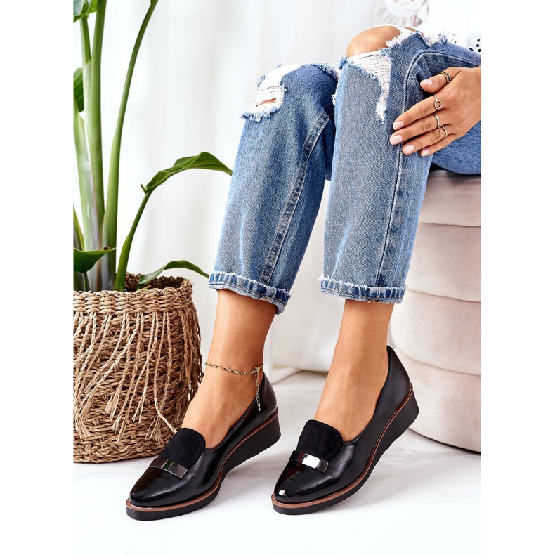 Lakované klínové boty POTOCKI 12032 Black černá 3