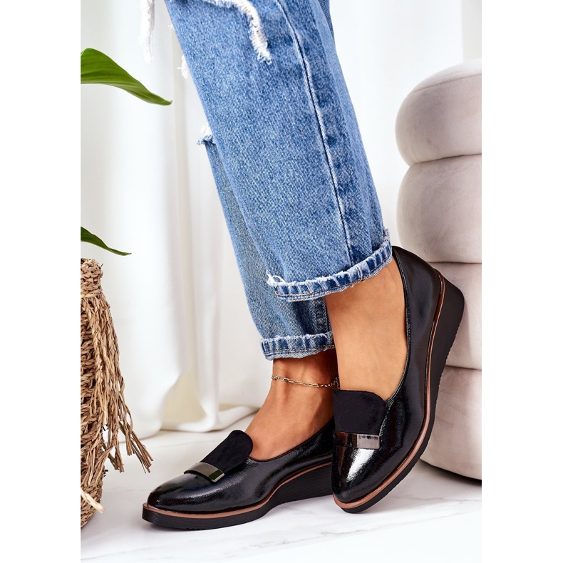 Lakované klínové boty POTOCKI 12032 Black černá 4