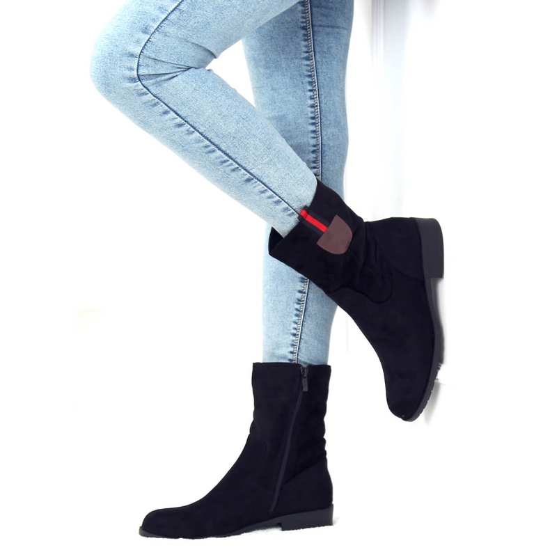 Černé dámské ploché boty 1707 Black černá 1