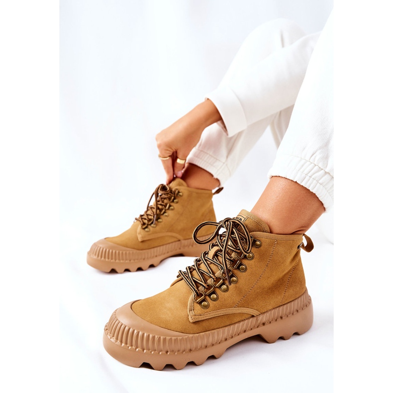 Kožené kozačky Big Star II274366 Camel hnědý 2 Kožené kozačky Big Star II274366 Camel hnědý 2