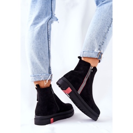 PS1 Suede Booties Boty Jodhpur Na platformě Black Nessa černý 2