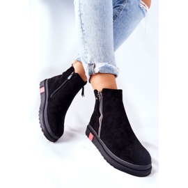 PS1 Suede Booties Boty Jodhpur Na platformě Black Nessa černý 1