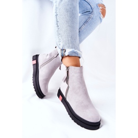 PS1 Suede Booties Jodhpur boty na platformě Gray Nessa šedá 1
