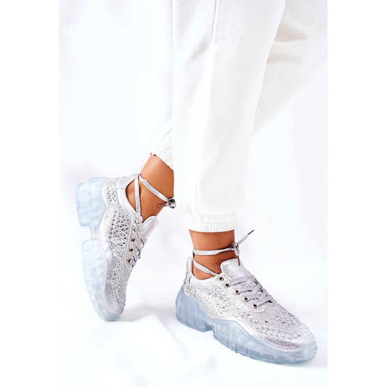 Sportovní obuv se stříbro Cubic Zirconia Lu Boo stříbrný 1