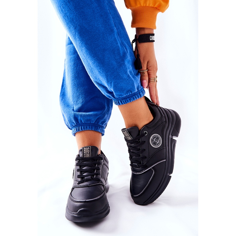 Sportovní obuv na černé platformě Big Star II274313 černá 2