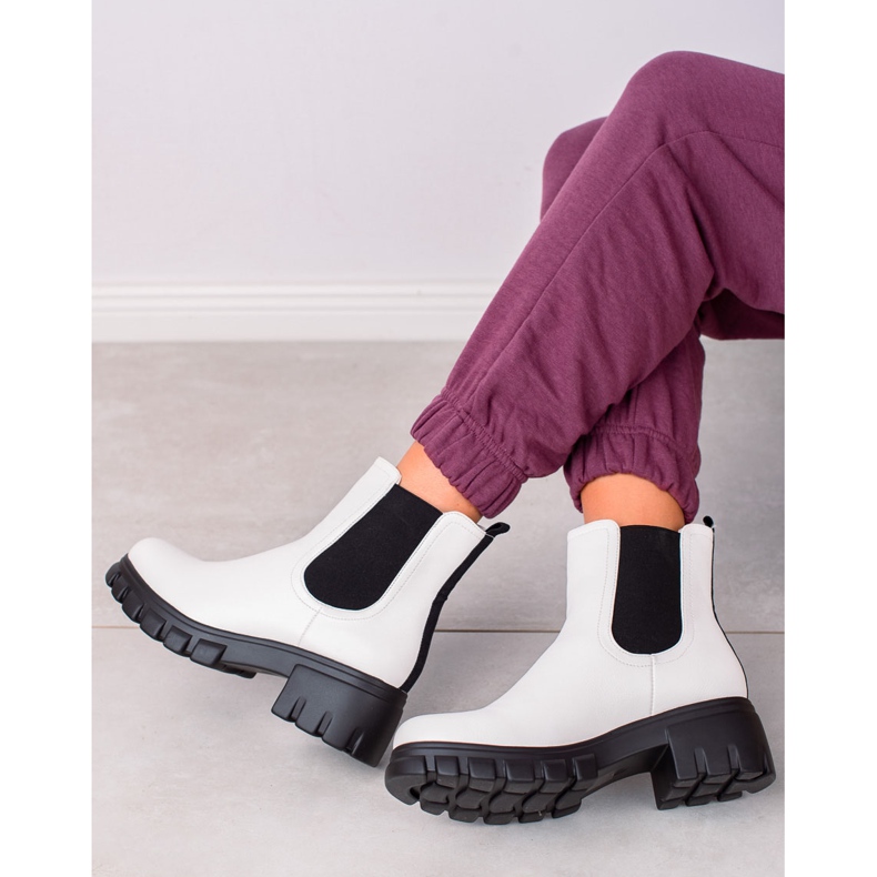 Goodin Chelsea boty na platformě bílý 1