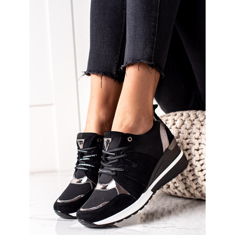 Černé klínové tenisky VINCEZA černá 1