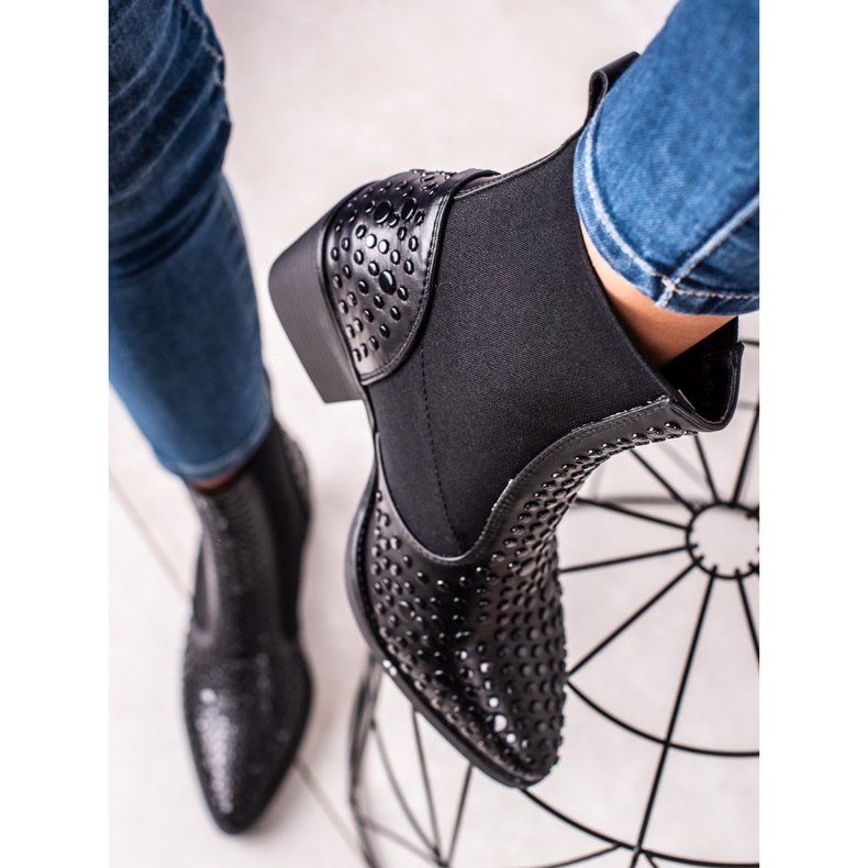 TRENDI Černé módní boty Jodhpur černá 2