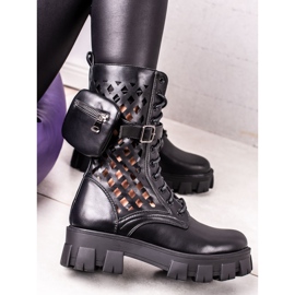 Sweet Shoes Prolamovaní černí dělníci černá 1