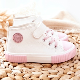 Dětské vysoké tenisky se suchým zipem Big Star II374014 White bílý růžový 5