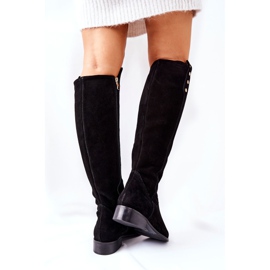 Lewski Shoes Semišové kožené boty Lewski 2840 černé černá 1