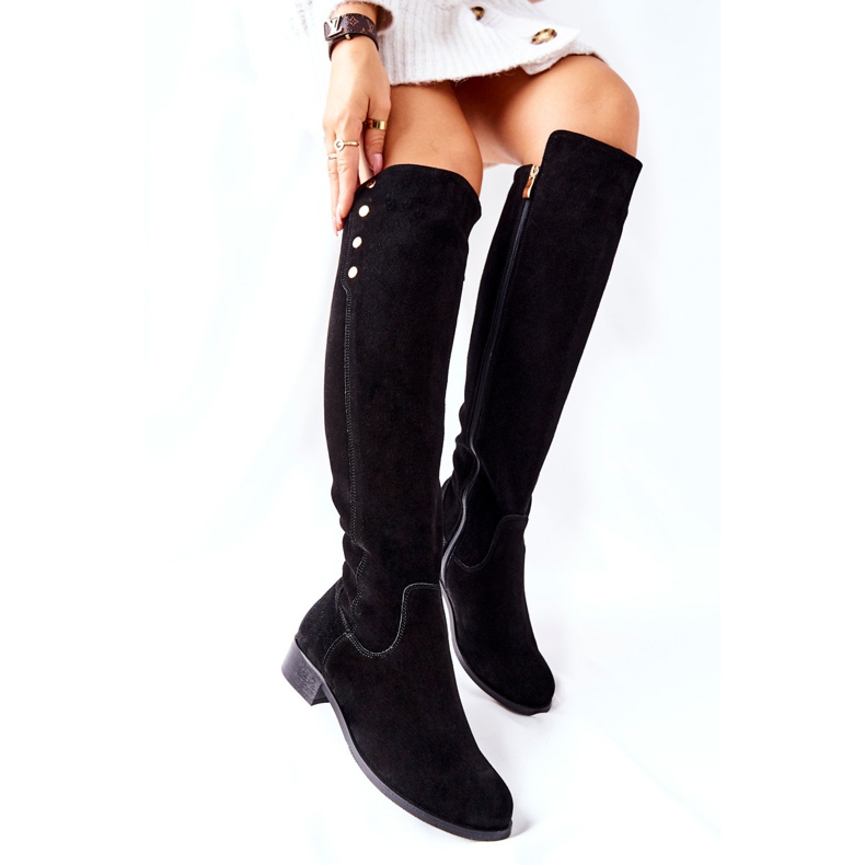 Lewski Shoes Semišové kožené boty Lewski 2840 černé černá 2