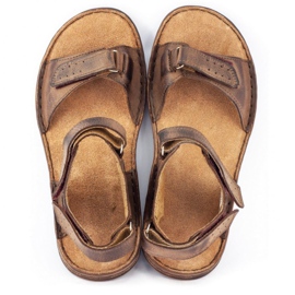 Pánské kožené sandály Komodo 881K hnědé hnědý 3