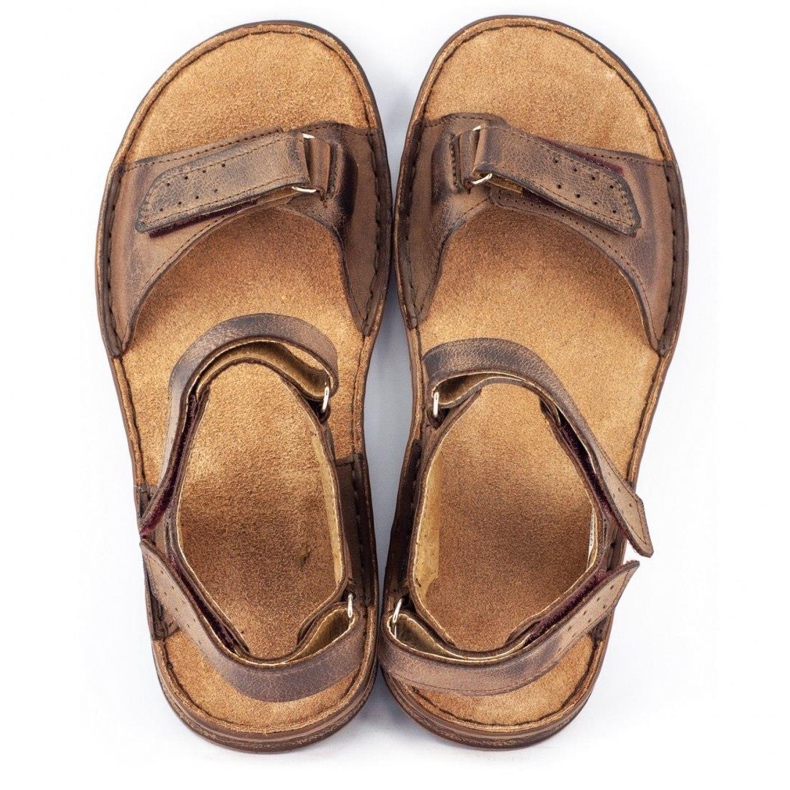 Pánské kožené sandály Komodo 881K hnědé hnědý 3