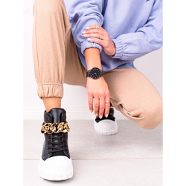 Seastar Vysoké tenisky s řetízkem černý 1