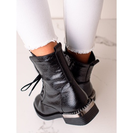 W. Potocki Elegantní šněrovací botičky Potocki černá 2