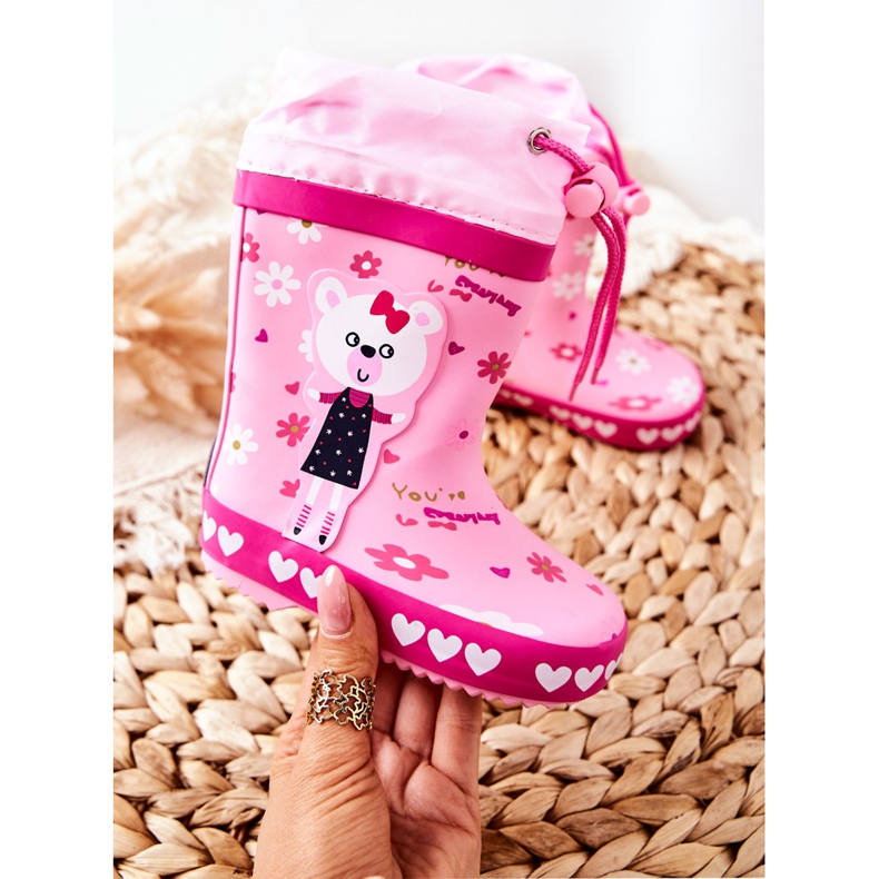Dětské růžové gumové galoše Medvídek Zinstina růžový 1 Dětské růžové gumové galoše Medvídek Zinstina růžový 1