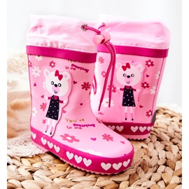 Dětské růžové gumové galoše Medvídek Zinstina růžový 2 Dětské růžové gumové galoše Medvídek Zinstina růžový 2