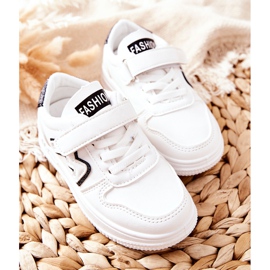 Dětské sportovní boty se suchým zipem černé a bílé Santi bílý černá 2