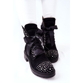 Semišové boty Workery Lewski Shoes Tied 3069 Black černý 1