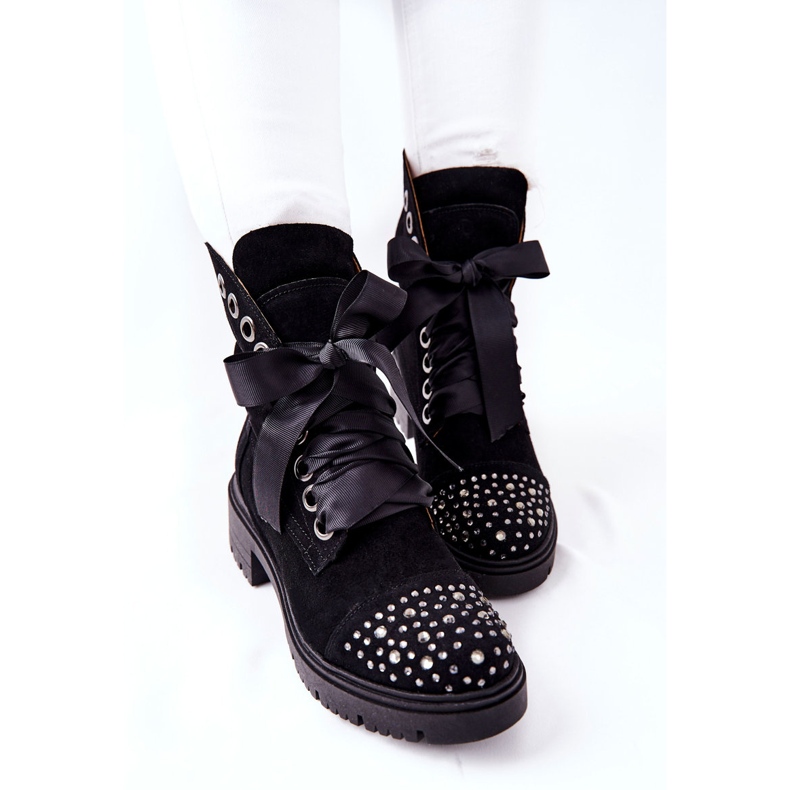 Semišové boty Workery Lewski Shoes Tied 3069 Black černý 1