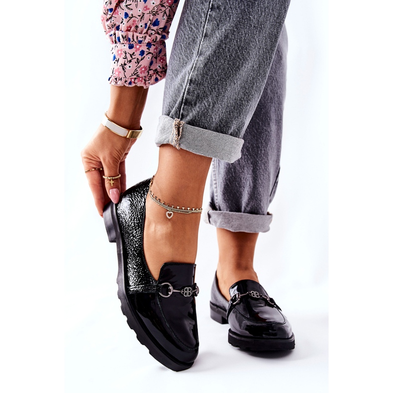 Kožené boty Nicole Lacquered Black 2667 černá 1